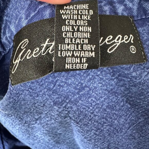 Gretty Zueger Cotton Blazer Lightweight Stone Wash Size XL Blue Lagenlook Boho - Picture 9 of 13